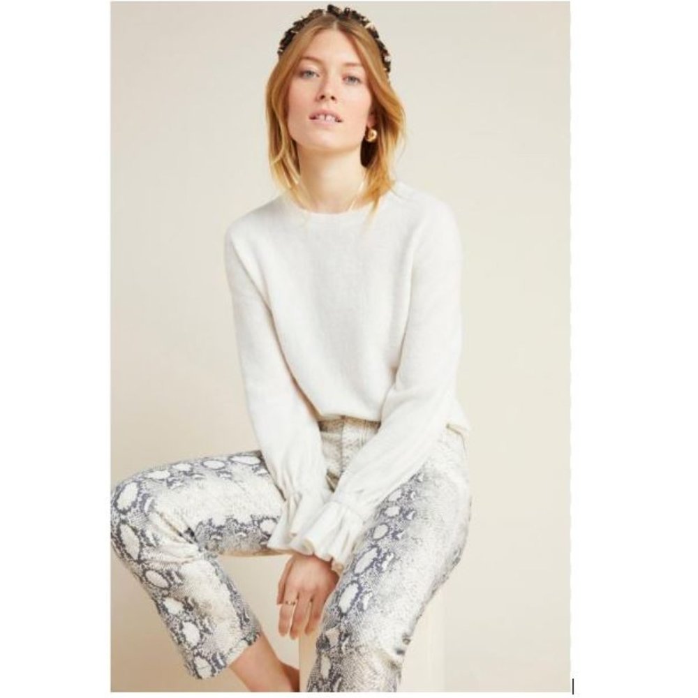 Anthropologie Sasha Hacci Top by Eri + Ali in Creamy Cloud – Size Small